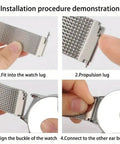 Installation of 20mm Quick Release Watch Pins Set, Stainless Steel Replacement Band Pins, 6Pcs, 1.5mm Diameter on watch