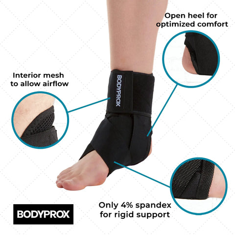 Lace Up Ankle Brace Unisex Support For Sprained Ankles, Durable Ankle Stabilizer For Men And Women, Medium Size, mesh for airflow