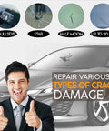 Image showing Windshield Crack Repair Kit for Chips and Cracks, 2025 Upgrade Glass Repair Liquid, quick fix illustrations.