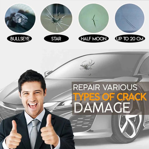 Image showing Windshield Crack Repair Kit for Chips and Cracks, 2025 Upgrade Glass Repair Liquid, quick fix illustrations.