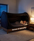 Privacy Bed Tent Pop Up Sleep Pod With 360 Degree Privacy And 80 Percent Light Blocking Breathable Mesh Canopy on bed