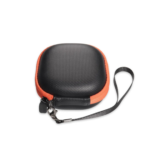 Slim Laser Tape Measure Case Tailored For Prexiso Lexivon And General Tool LTM1, black and orange zippered protective pouch.