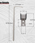 Exhaust Hanger Rod 10 Inch Stainless Steel 3/8 Inch Thick With Mount Bracket And Rubber Isolator, 90 Degree Top Bend