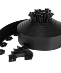 4 Inch Tall Landscape Edging 80 Foot Roll with 90 Anchoring Spikes and 5 Connectors, black PE material for gardens and pathways