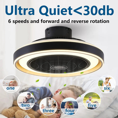Low Profile Flush Mount Ceiling Fan With Remote And Lights 20 Inch Enclosed Ceiling Fan With 6 Speeds And 3 Light Color Temperatures