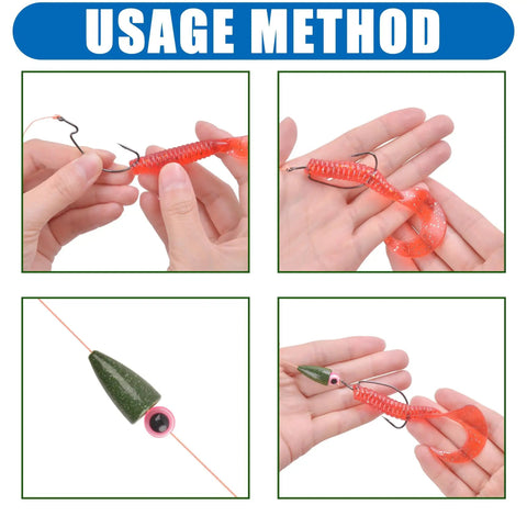 Assorted Lead Slip Weights 60-Piece Grab-And-Go Box Kit For Bass Fishing usage method with sliding sinkers for rigs