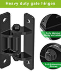 Heavy Duty Gate Hinges 2 Pack In Premium Steel With Spacer Bearings And Black Electro-Coated Finish Removable Bolts For Swing Doors Driveways And Farm Gates Corrosion Resistant For Fences And Gate Assemblies close-up view