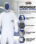 Moon Suit Nylon Cotton Coverall Hooded Reusable Protective Workwear For Construction And Industrial Jobs Lightweight Durable White