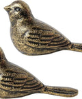 Cast Iron Bird Door Stopper Set 2 Heavy Duty No Drill Floor Door Stops with Handle Antique Bronze Finish for Office Home Bedroom and Exterior Doors Rustic Vintage Decor