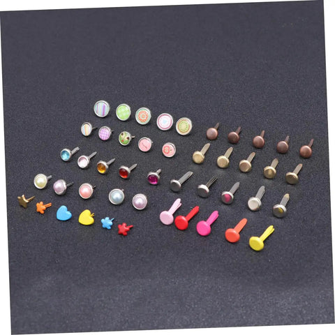 Colorful Metal Brads Fasteners Set For DIY Crafts Scrapbooking And Cardmaking Easy To Use Embellishment Kit With Storage Box Vibrant Colorful Staples