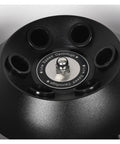 Compact Benchtop Lab Centrifuge Running Silky Smooth And Quiet, showing eight microtube slots and metal rotor.