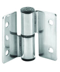 Stamped Stainless Steel Satin Finish Left Hand Door Hinges 3 in x 3-3/8 in, 1/8 in Thick Leaves and Barrel, Set for Swing Doors
