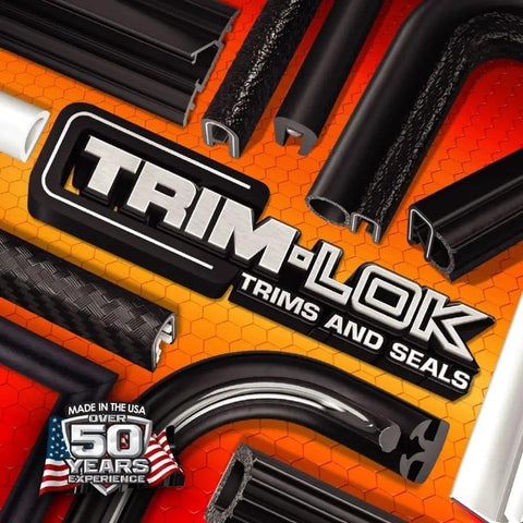 Trim-Lok logo with various EPDM Dense Rubber Locking Window Gasket For 1/4 Inch Glass And 1/4 Inch Panel Edge samples