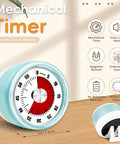 Go To Visual Kitchen Timer for Cooking 0-60 Minutes, mechanical magnetic timer on table, stainless steel dial, blue