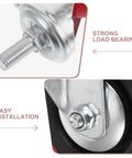 Close-up of Four Piece 3 Inch Stainless Steel Swivel Caster Wheels With Twin Locking Brakes showing strong load bearing design and easy installation details.