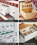 Top Shelf 18 Inch Soft Close Drawer Slides 6 Pair Full Extension Ball Bearing Side Mount Runners in household drawer setup.