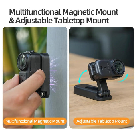 Magnetic Mount Stand For Osmo Nano Camera With 360 Degree Rotation And Vertical Horizontal Adjustable Angles Foldable Desktop Base Versatile Holder Bracket