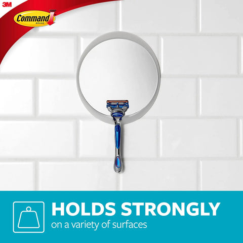 Fog Resistant Shower Mirror With 2 Water Resistant Strips For Damage Free Bathroom Organization No Tools Required Holds Stronger Than Suction Cups Great For Shaving In The Shower