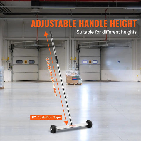 Magnetic Pick Up Sweeper 17 Inch Heavy Duty Magnet For Yard Cleanup Nails Bolts And Metal Debris Telescoping Handle With Wheels DIY Friendly Lawn And Construction Magnet Tool For Quick Easy Cleanup