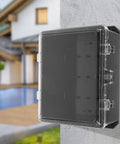 Junction Outdoor Electrical Box Weatherproof Cover For Industrial, Commercial, And Residential Use, Heavy Duty Plastic Enclosure With Waterproof Seal, Easy Install, Tough As Nails Housing For Reliable Components on wall