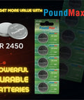 Premium Cr2450 3V Lithium Button Cell Batteries 5 Count For Car Key Fobs Remote Controls Desk Calculators And Smart Electronic Devices Delivers Big Time Power With Solid Long Haul Reliability You Can Count On.