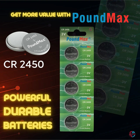 Premium Cr2450 3V Lithium Button Cell Batteries 5 Count For Car Key Fobs Remote Controls Desk Calculators And Smart Electronic Devices Delivers Big Time Power With Solid Long Haul Reliability You Can Count On.