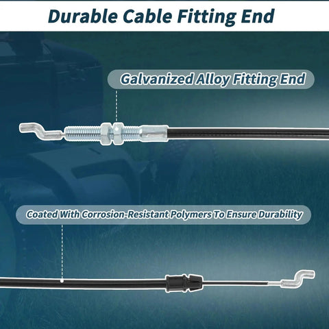 Shift Cable For AT4 All Terrain Field And Brush Mowers Replacement 351311 Fits Most Models, galvanized alloy end detail.