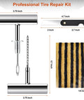 Heavy Duty Tire Repair Kit With Screw Plugs And T Handle, Rubber Nail Solutions And Screwdriver For Emergency Flat Tire Repair