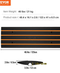 Top view of Rubber Curb Ramp Set For Driveway Two Pack Threshold Bridge With Reflective Safety Strips, dimensions labeled.