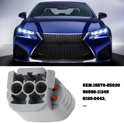 Heavy Duty 3 Pin Alternator Adapter Connector For Denso Toyota Lexus Kubota in gray, showing three pins and heat resistant design.