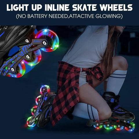 Lit Up 80mm Inline Skate Wheels With Abec9 Bearings 2 Pack Replacement For Inline Skates And Kick Scooters Black Glow Wheels