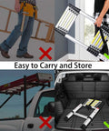 Lightweight Aluminum Telescoping Ladder, 14.5 Ft Extension, Collapsible Folding Ladder With Wide Anti Slip Steps in car trunk