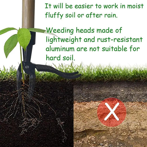 Stand Up Weed Puller Replacement Head With 4 Claw Steel For Yard And Garden Heavy Duty Weeding Tool Easy To Install No Handle Required Effortless Root Uprooting And Fast Weed Removal