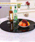 Heavy Duty 360 Degree Swivel Lazy Susan Serving Tray For Dining Tables Large Round Tempered Glass Turntable with fruit and bottles