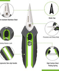Two Pack Garden Pruning Shears With Sheath 6.5 Inch Small Hand Pruners Snips Clippers Spring Loaded Comfort Grip for trimming