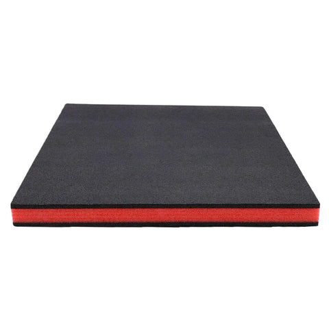 Cuttable Polyethylene Tool Box Shadow Sheet With Customizable Foam Padding for tool storage in a layered red and black design.