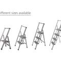 Workhorse Aluminum 1 Step Folding Ladder With Wide Anti Slip Steps And Safety Latch Lightweight Heavy Duty Step Stool in various sizes