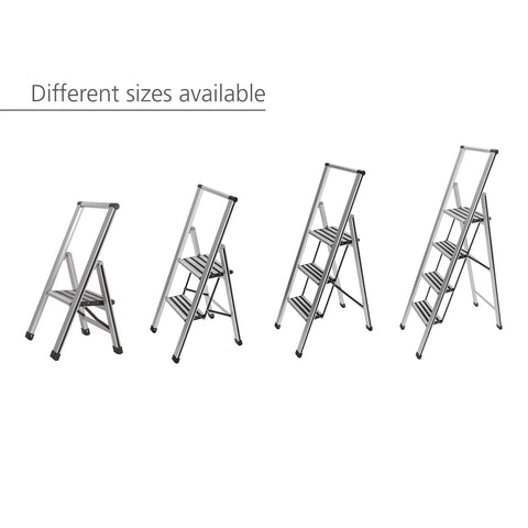 Workhorse Aluminum 1 Step Folding Ladder With Wide Anti Slip Steps And Safety Latch Lightweight Heavy Duty Step Stool in various sizes