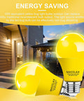 2 Pack Amber Yellow LED Bug Light Bulbs 9W Equivalent To 100W E26 Base Outdoor Porch Lighting