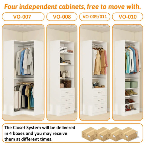 Top Tier Modular Closet Organizer System Featuring Six Spacious Drawers Eight Sturdy Hanging Rods And Fully Adjustable Shelves For A Smooth Walk In Storage Flex That Upgrades Your Daily Routine