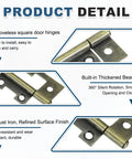 Six Piece Surface Mount Butterfly Hinges Hella Sturdy Solid Iron Build Killer Bronze Vibe Easy Install For Cabinet Doors And Diy Projects close-up of robust iron hinge with thickened bearing for smooth rotation.