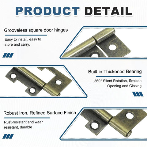 Six Piece Surface Mount Butterfly Hinges Hella Sturdy Solid Iron Build Killer Bronze Vibe Easy Install For Cabinet Doors And Diy Projects close-up of robust iron hinge with thickened bearing for smooth rotation.