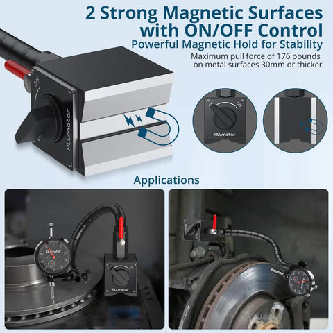 Dial Indicator Set With Magnetic Base 0 to 1 Inch Range 0.001 Inch Accuracy shown with CNC application details