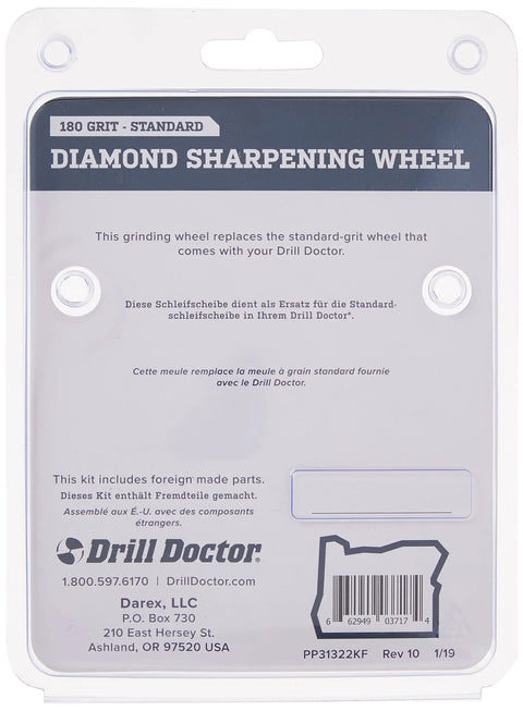 Packaging of 180 Grit Diamond Replacement Wheel for 350X XP 500X and 750X Sharpeners standard grinding wheel replacement