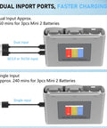 Two Battery Pack With Display And Two Way Charging Hub For DJI Mini 4K Mini 2 Mini 2 SE Mini SE Drones with dual input ports and LCD screen