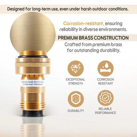 Vacuum Breaker Replacement For Outdoor Faucets And Hydrants, Brass Anti-Siphon Backflow Preventer, Model 50HA-BR