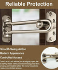 Heavy Duty Swing Bar Lock For Hinged Doors, Door Guard Latch For Child And Pet Safety, Diecast Security Stopper, installed view