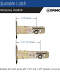 Diagram showing adjustable latch for Single Cylinder Deadbolt Door Lock For Front Door With Keyed Entry Pick Resistant Security