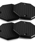 Heavy Duty Rubber Lifting Arm Pads 4 Pack Universal Octagon Shop Grade Auto Hoist and Floor Jack Protectors to Shield Pinch Welds and Subframes, black rubber pads with dimpled surface.