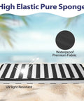 Thick Waterproof Outdoor Bench Cushion 48x18x3 With Ties For Patio Swing Chair, Fade Resistant Padding, Black And White Stripe Cover
